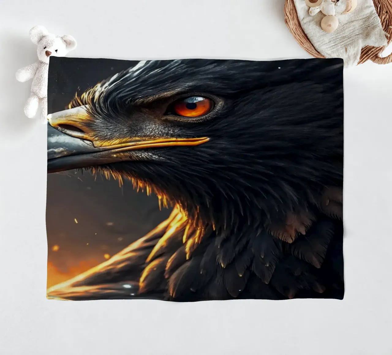águila cara enfadada arte artístico manta de franela de syabiqo