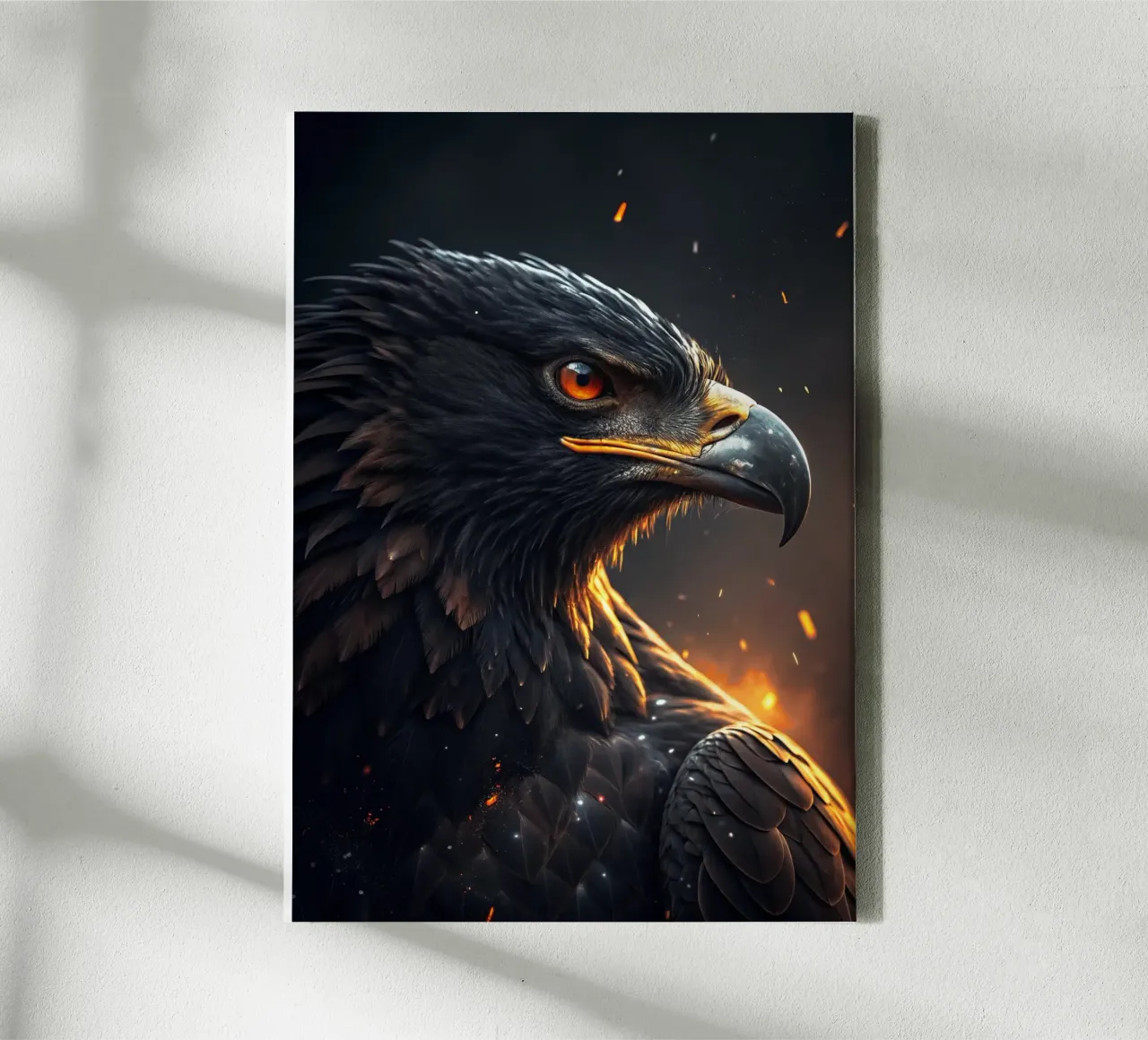 arend boos gezicht artistieke kunst canvas met Baklijst van syabiqo
