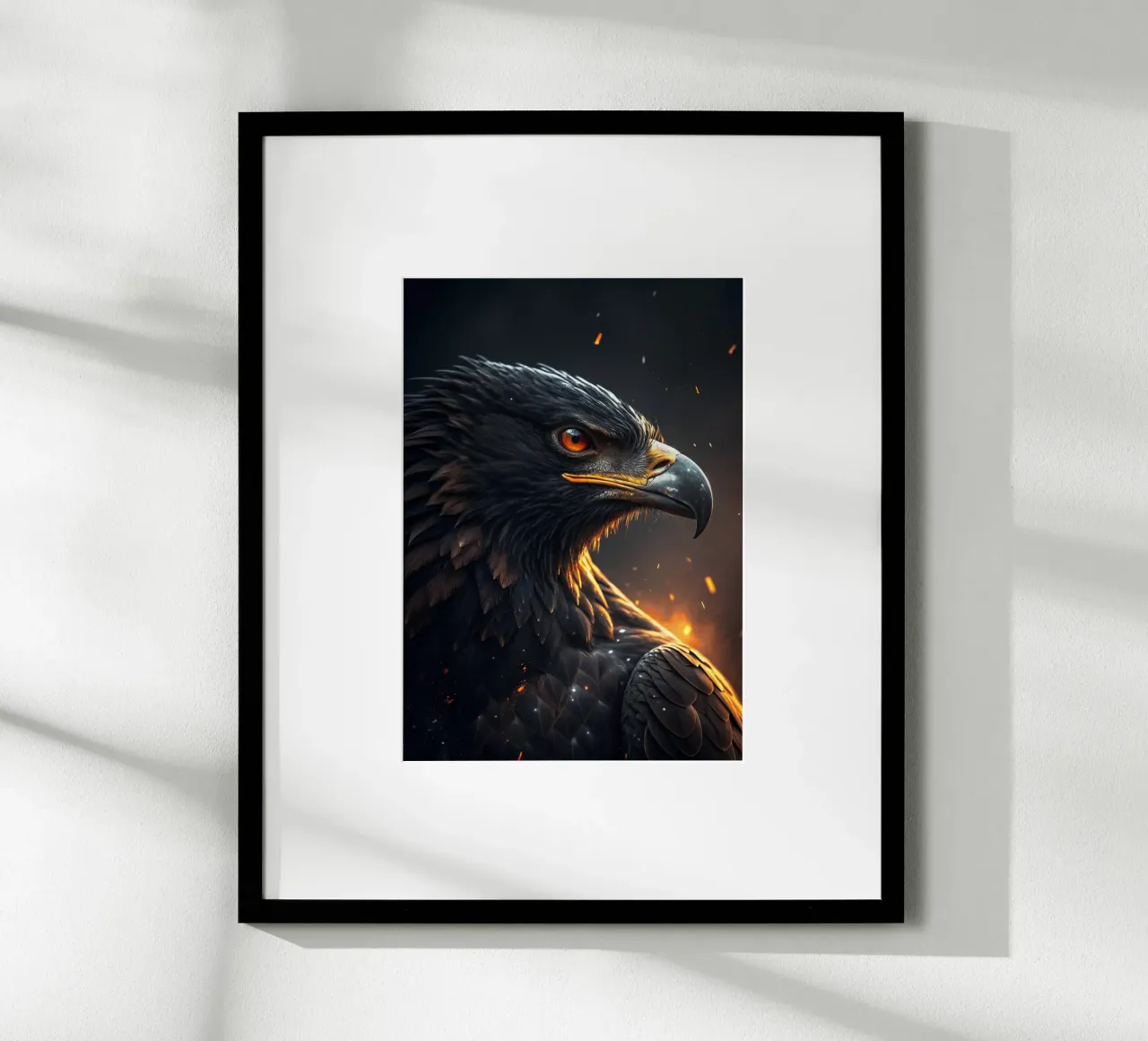 aquila faccia arrabbiata arte artistica poster con telaio in alluminio da syabiqo
