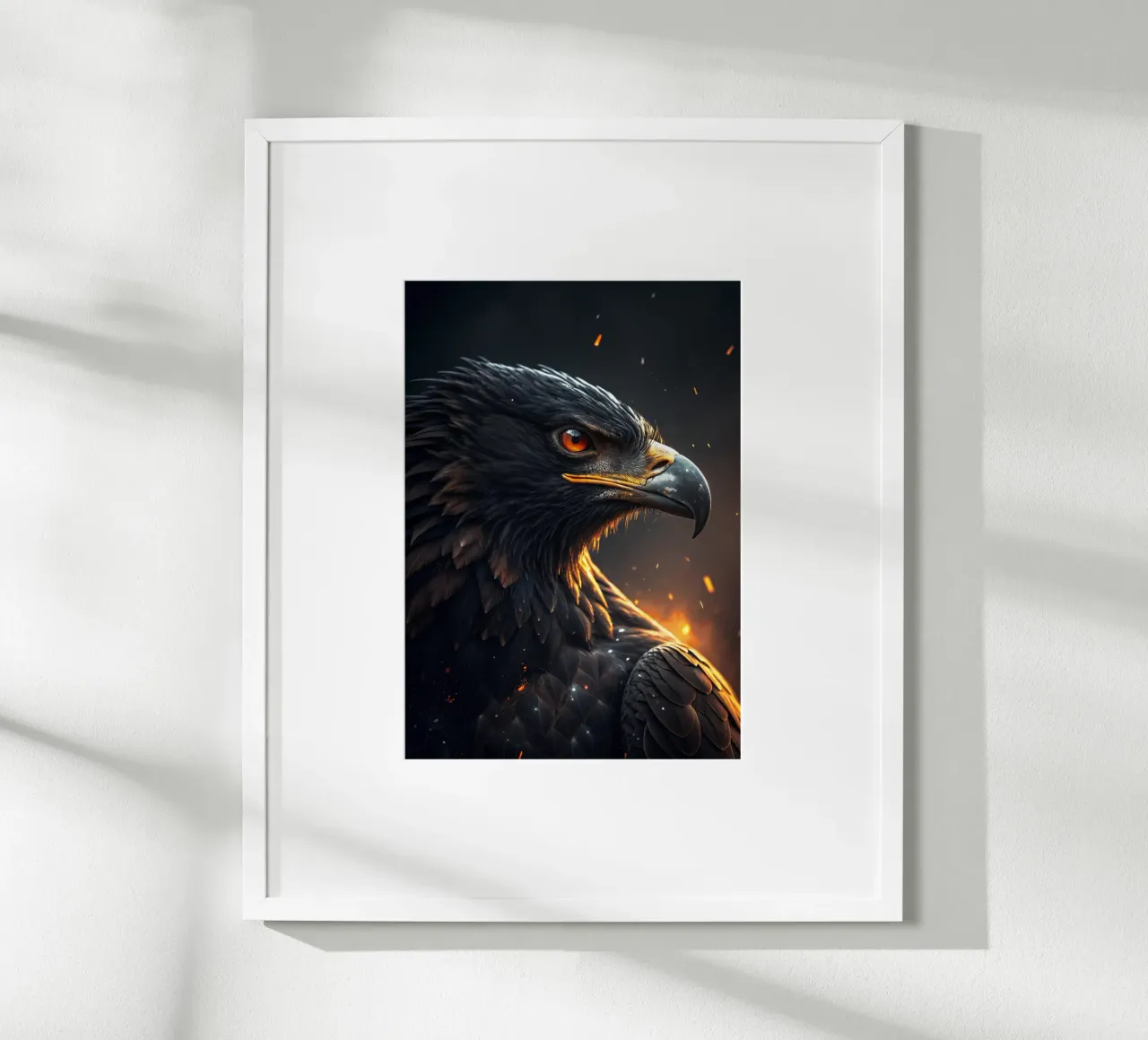 aquila faccia arrabbiata arte artistica poster con telaio in alluminio da syabiqo