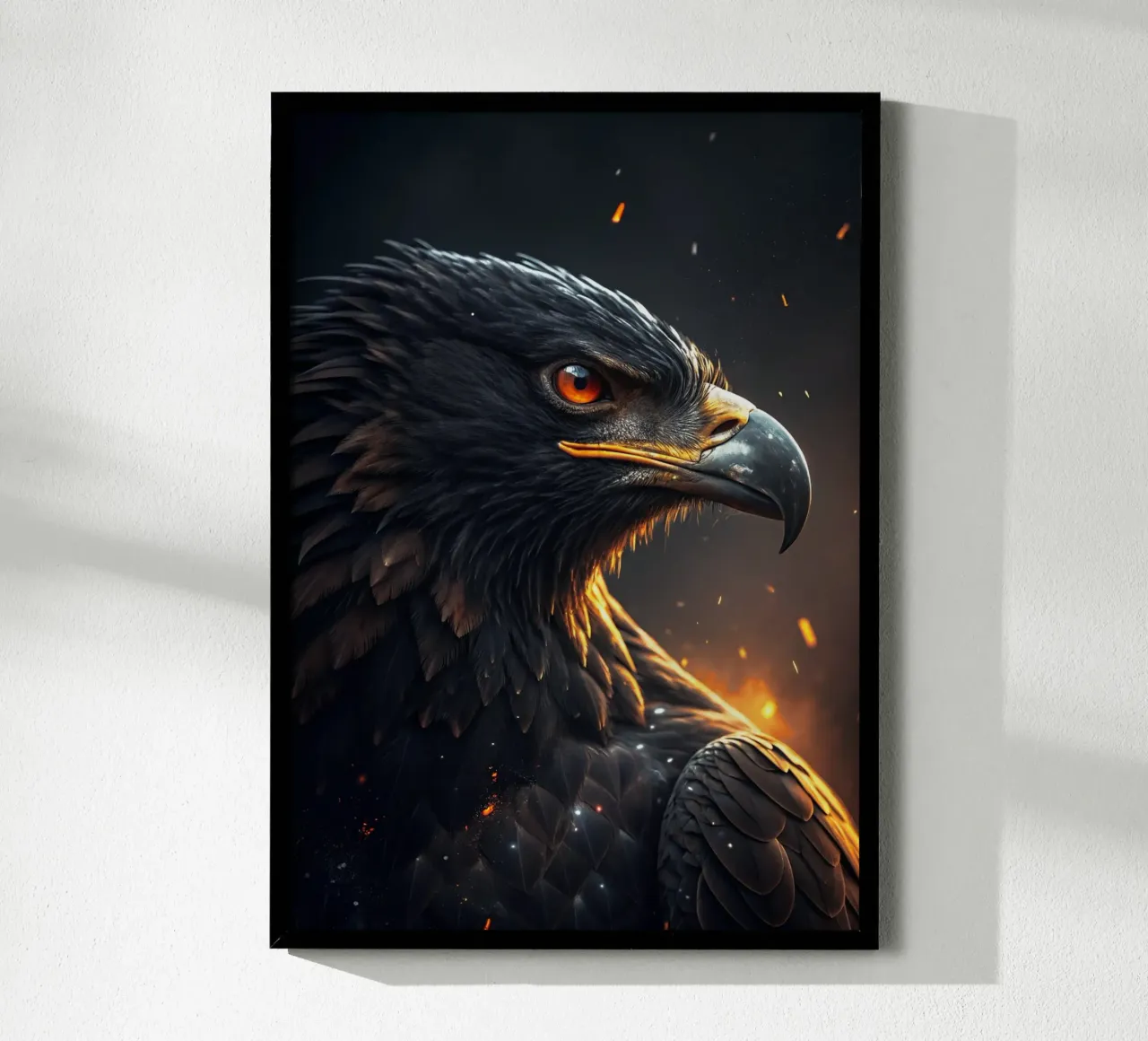 aquila faccia arrabbiata arte artistica poster con telaio in alluminio da syabiqo