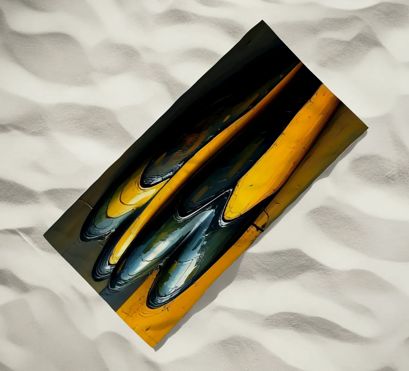 Cuori_10 telo mare da schwarz-gelb by LK