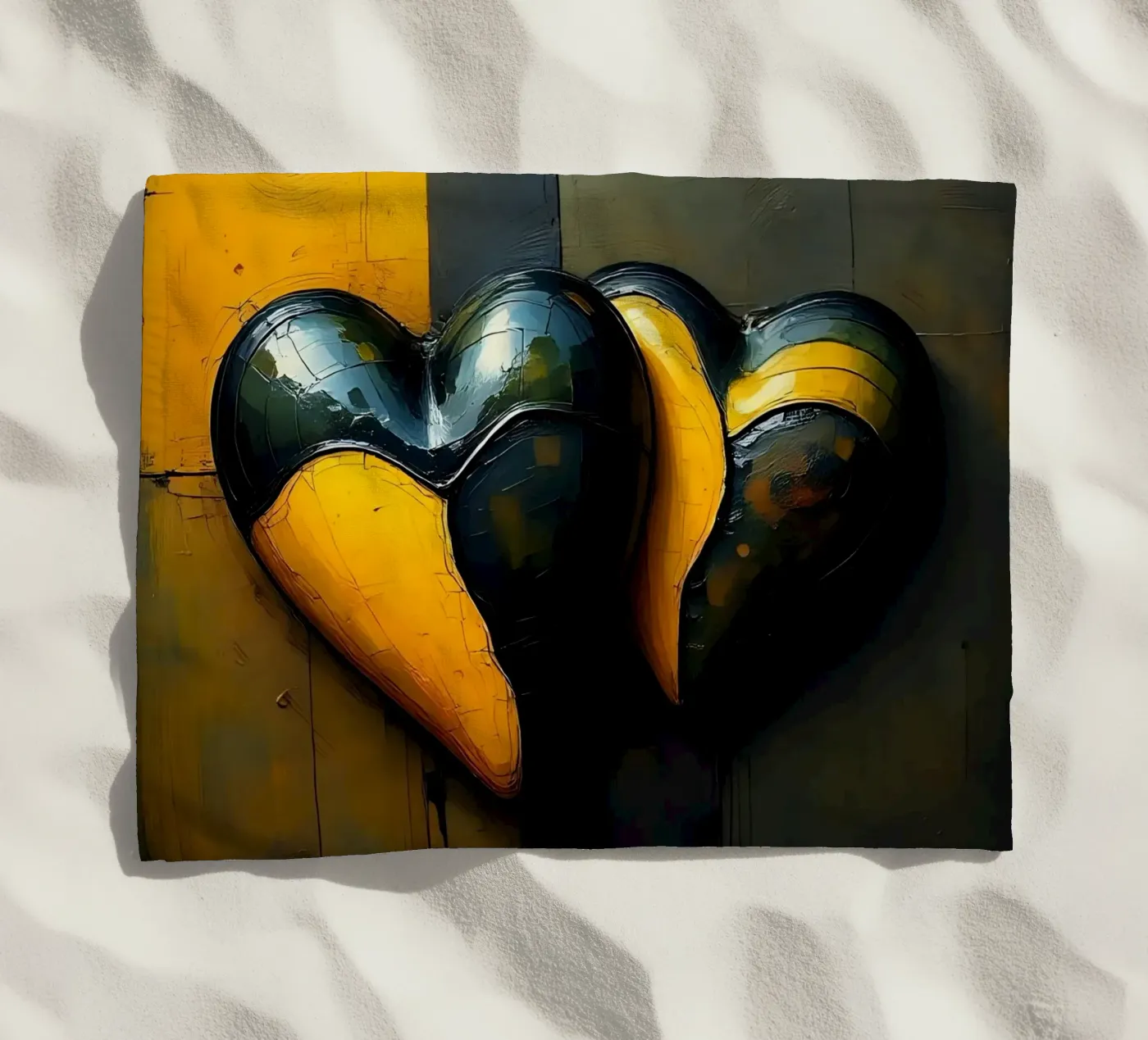 Cuori_10 telo mare da schwarz-gelb by LK