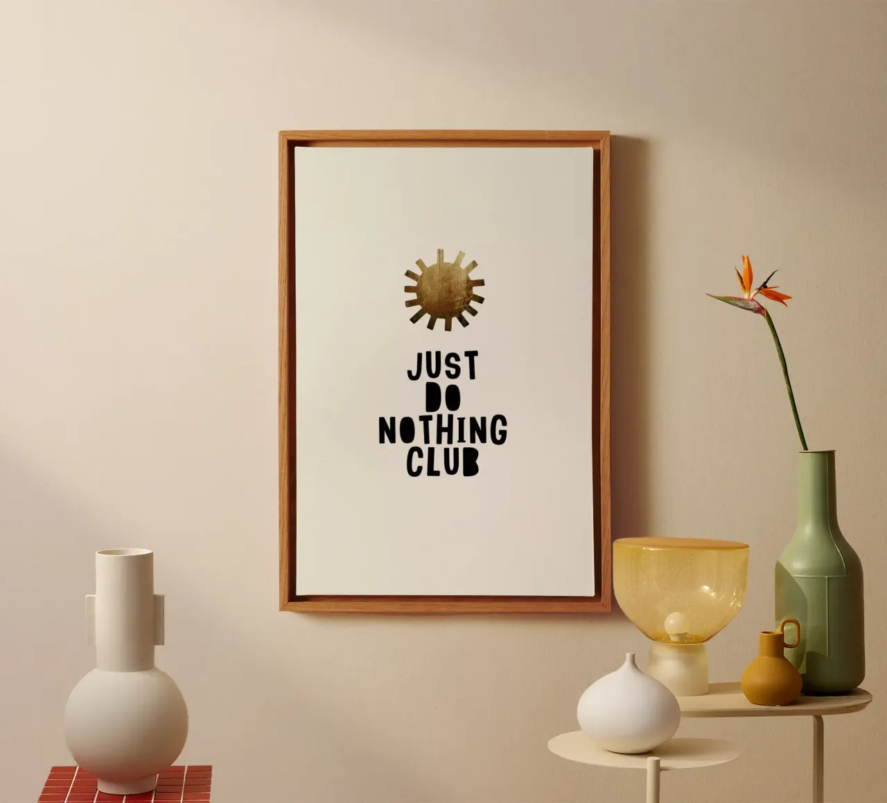 Do Nothing Club tela con Cornice a cassetta da Kubistika