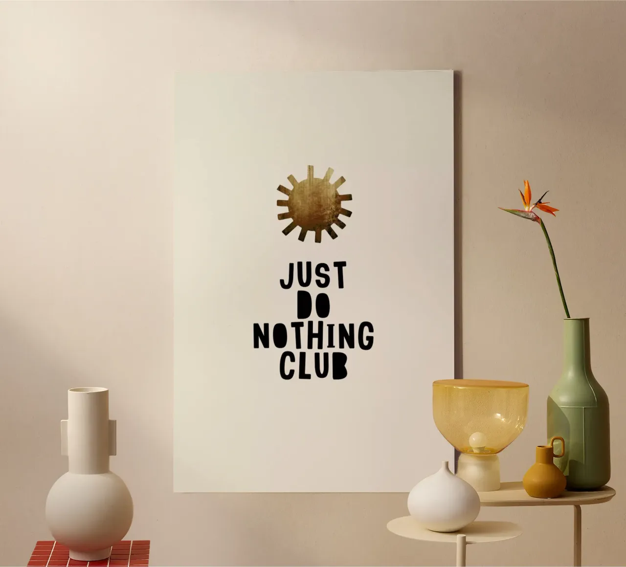 Do Nothing Club tela con Cornice a cassetta da Kubistika