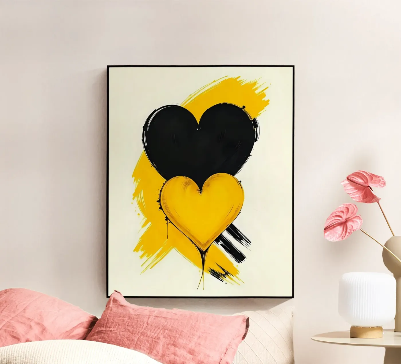 Hearts_11 acryl van schwarz-gelb by LK
