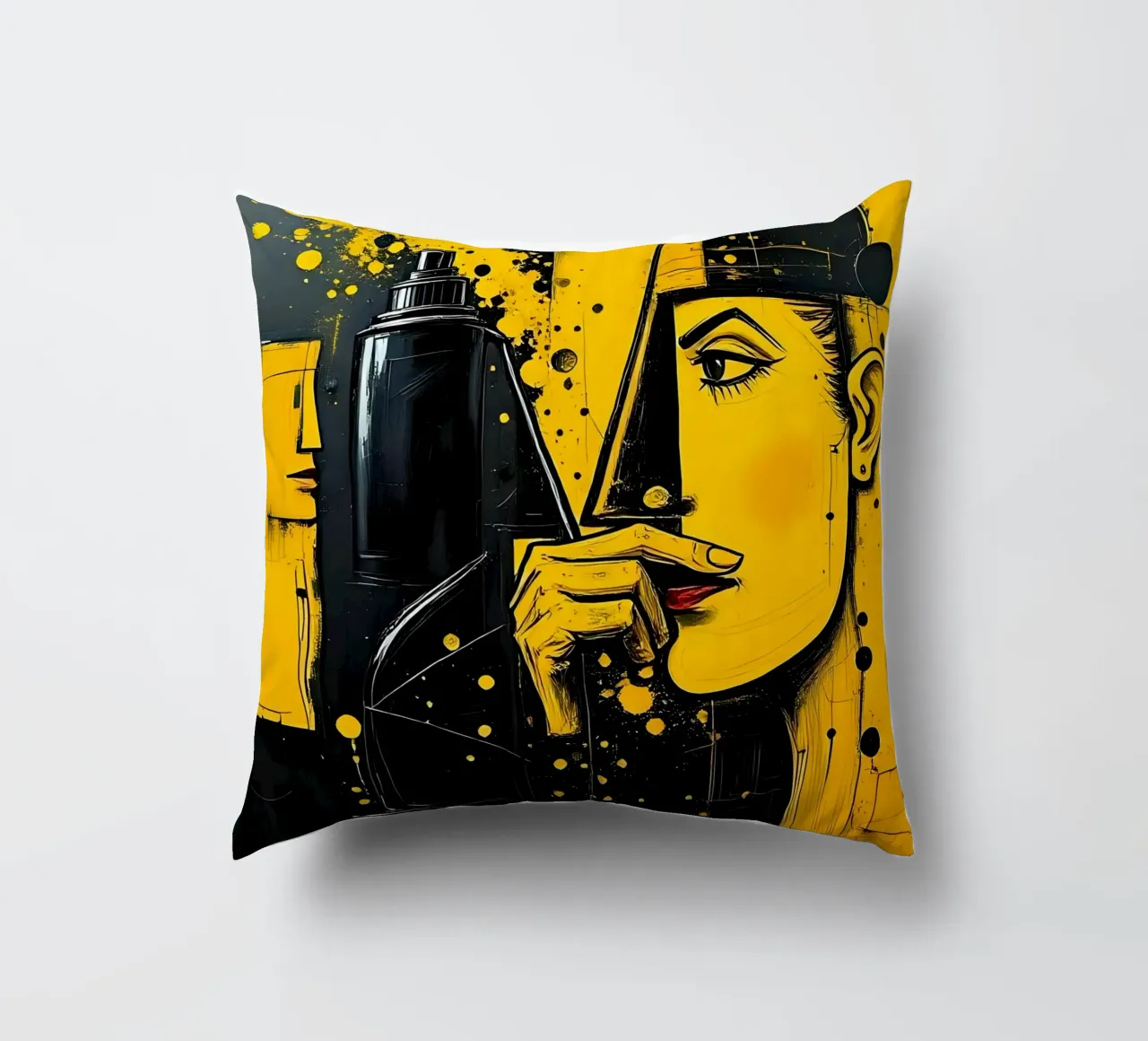 Ritratto_Stil_A_1 cuscino da schwarz-gelb by LK