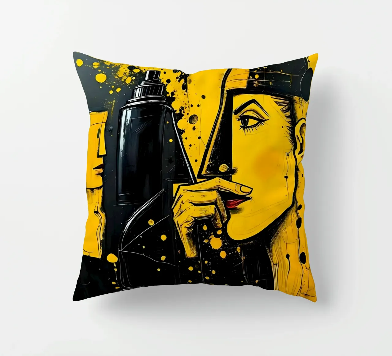 Ritratto_Stil_A_1 cuscino da schwarz-gelb by LK