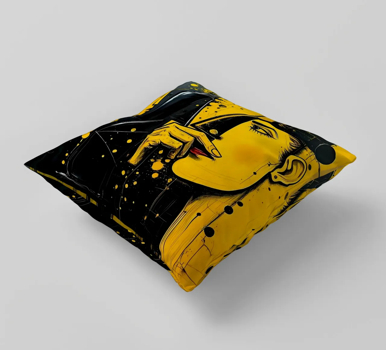 Ritratto_Stil_A_1 cuscino da schwarz-gelb by LK
