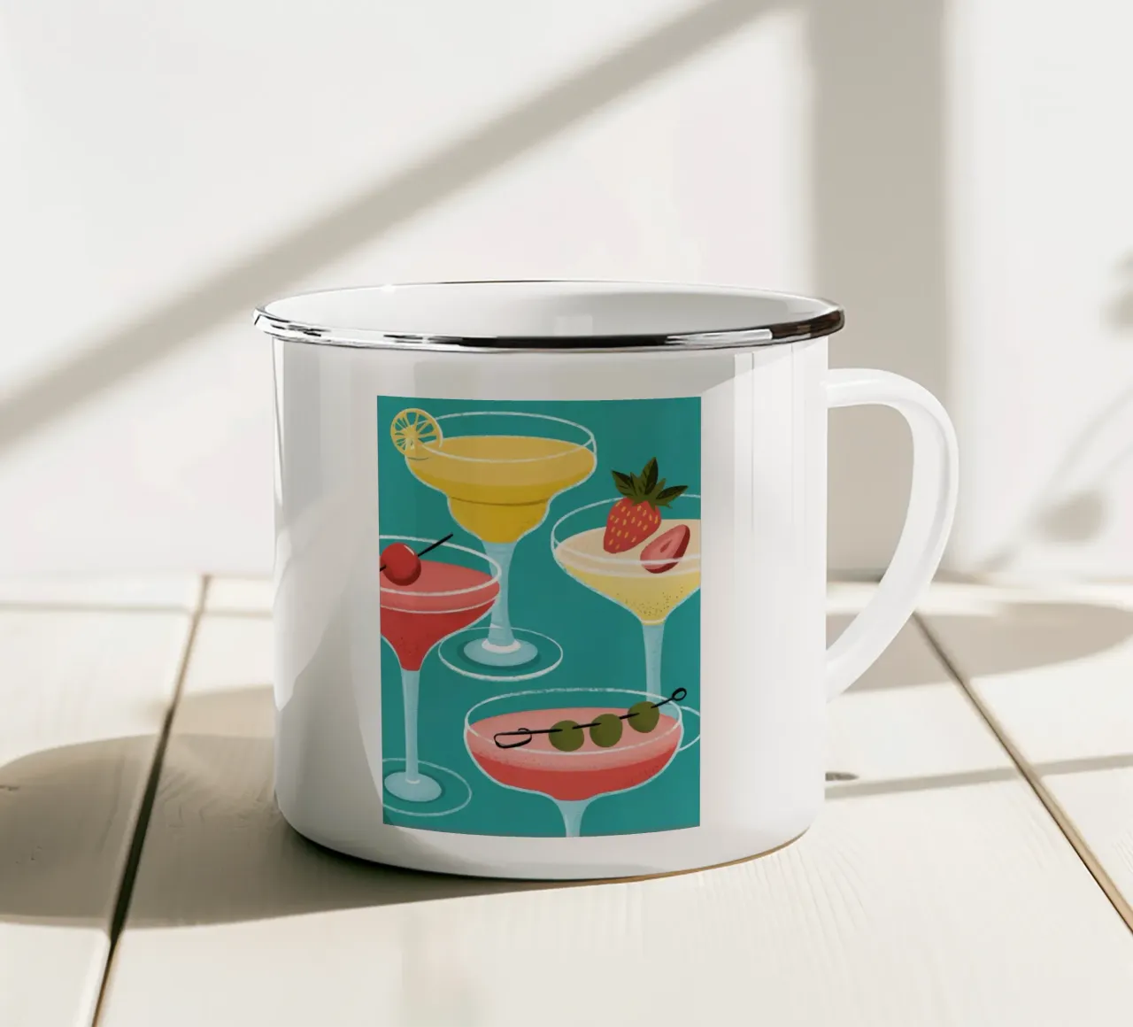 Cocktail sinfonico radioso tazza in smalto da Lumina Vision