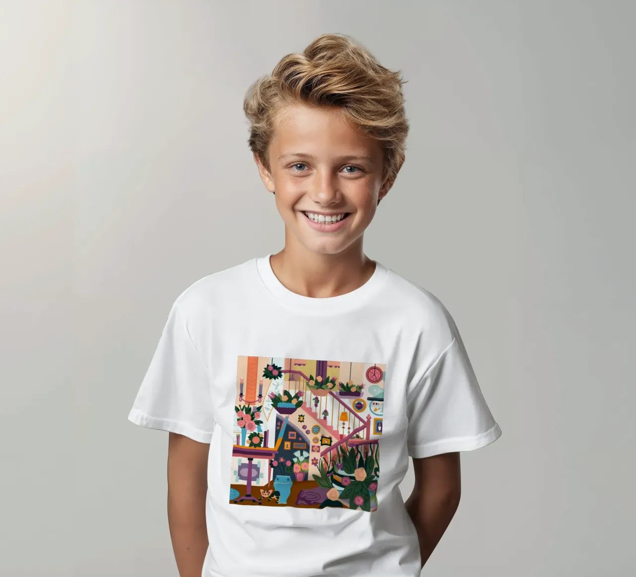 Scala incantata in fiore t-shirt bambini da Lumina Vision