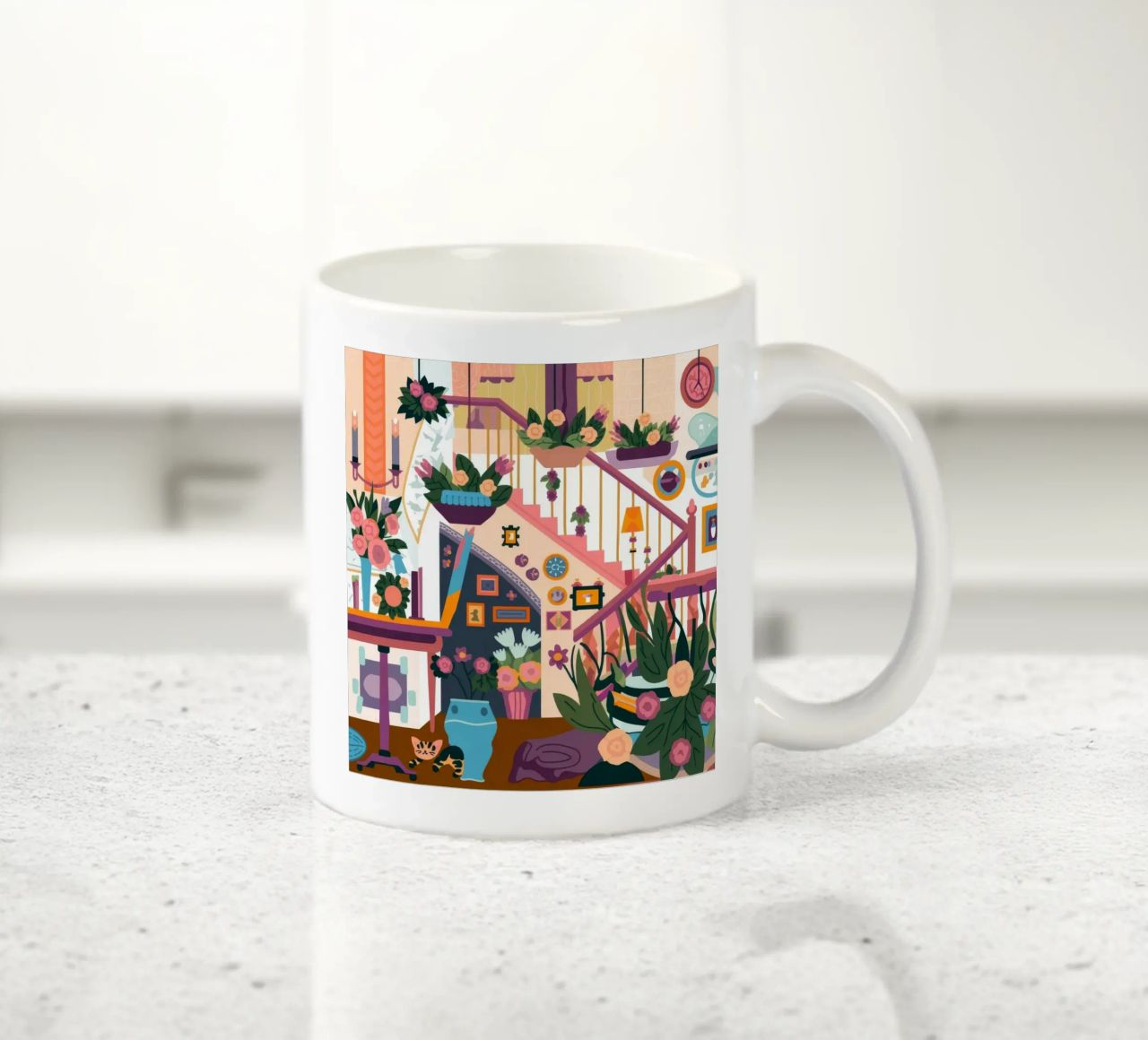 Scala incantata in fiore tazza in ceramica da Lumina Vision