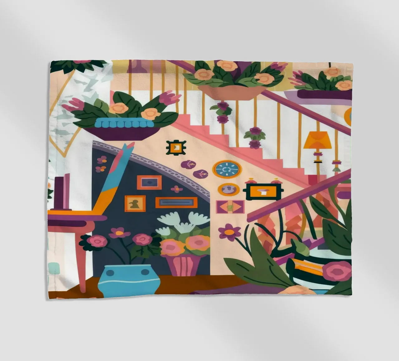 Enchanted Staircase Bloom beach towel by Lumina Vision
