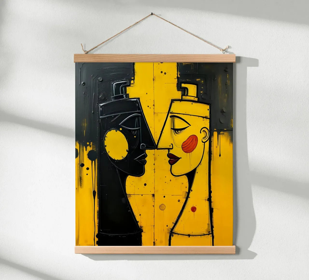 Ritratto_Stil_A_2 poster con telaio in alluminio da schwarz-gelb by LK