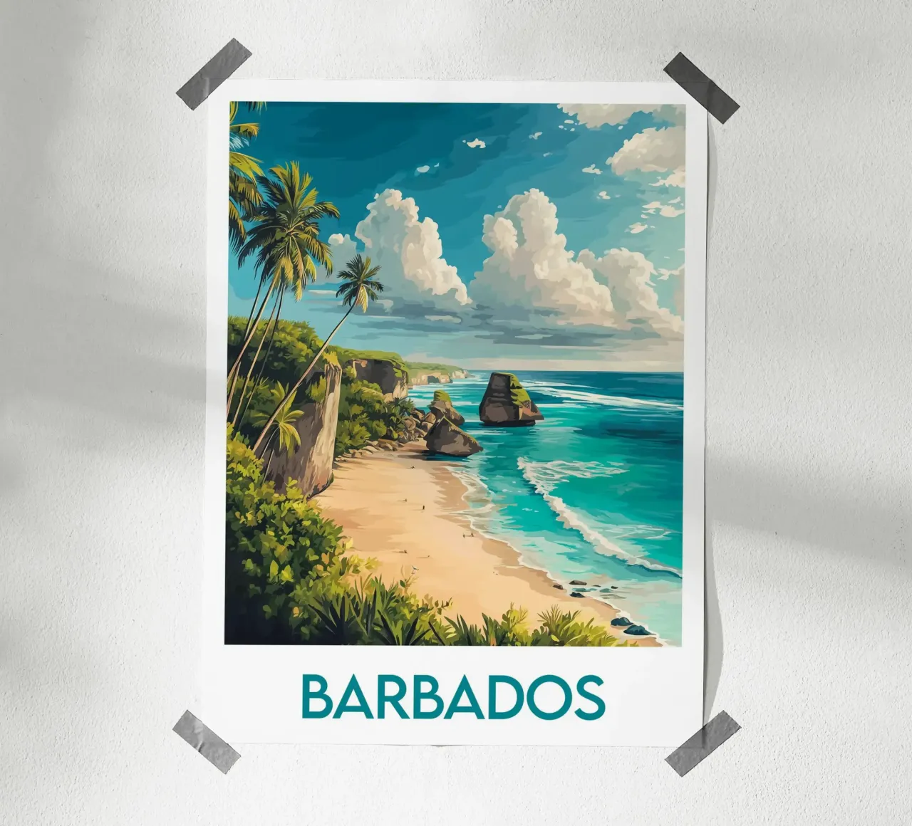 Affiche Barbados carta hahnemühle da Frame the World