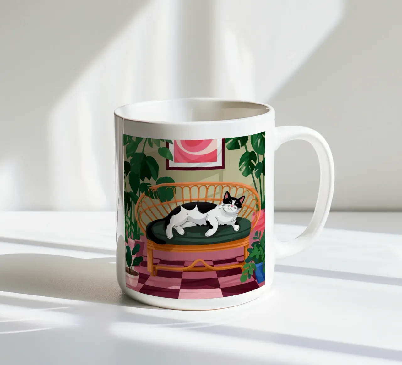 Tranquillo rifugio felino tazza in ceramica da Lumina Vision
