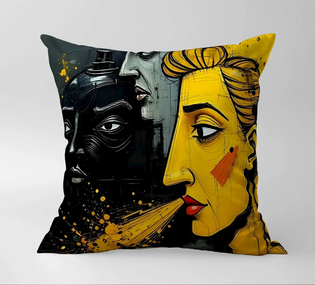 Ritratto_Stil_A_4 cuscino da schwarz-gelb by LK