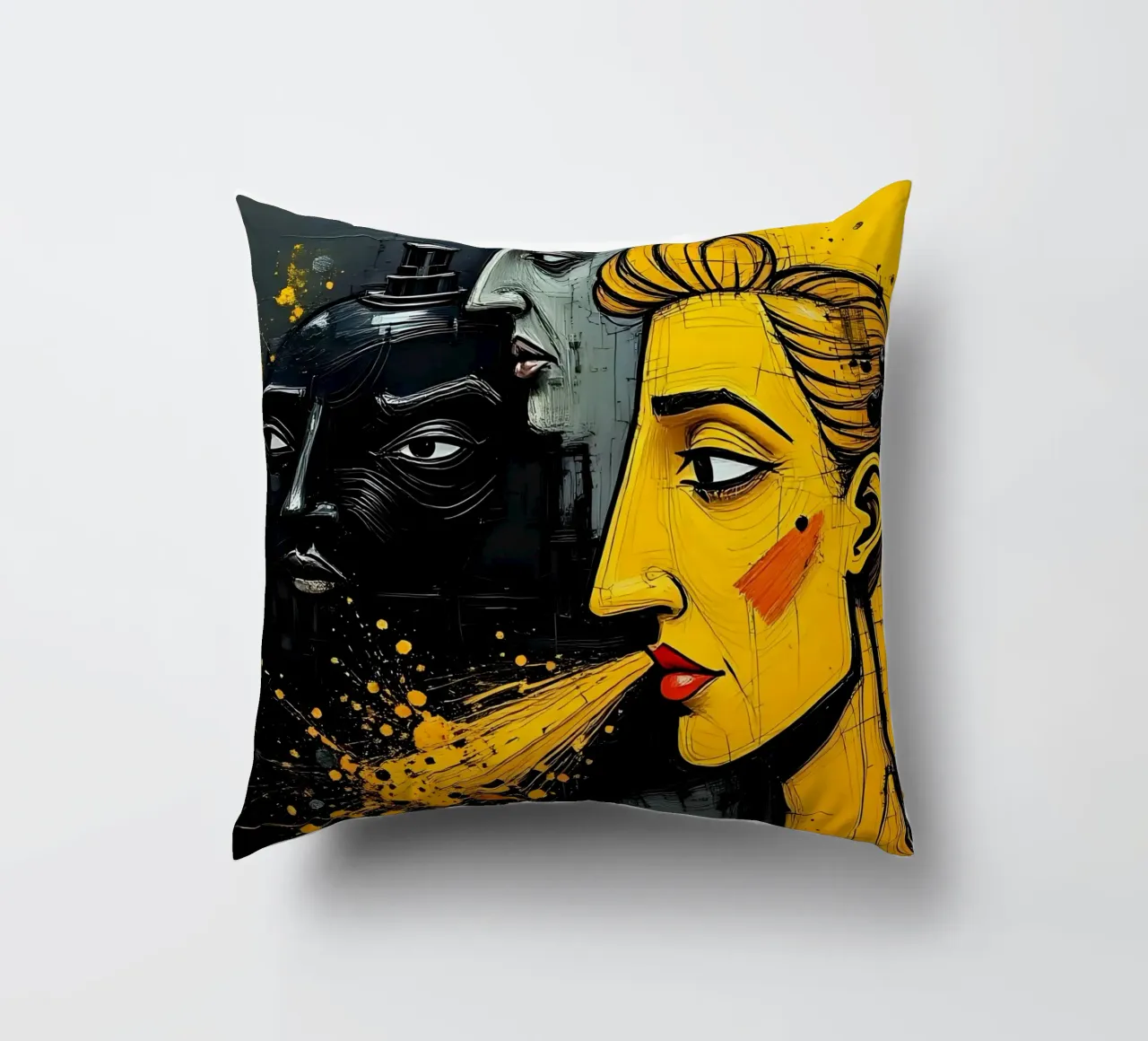 Ritratto_Stil_A_4 cuscino da schwarz-gelb by LK