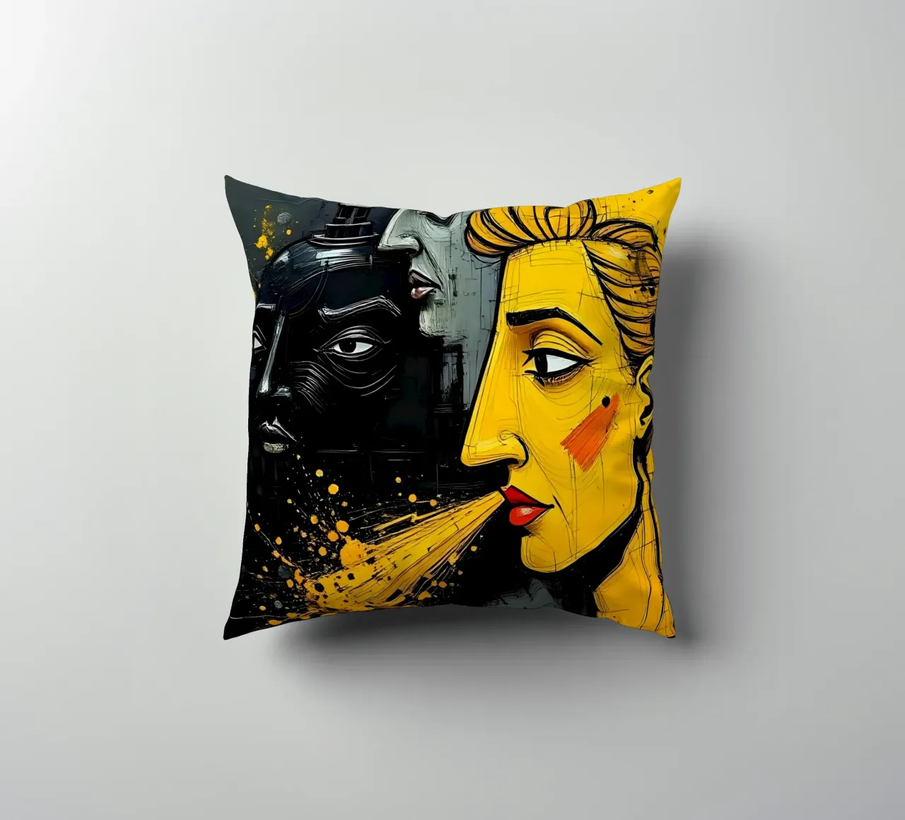 Ritratto_Stil_A_4 cuscino da schwarz-gelb by LK