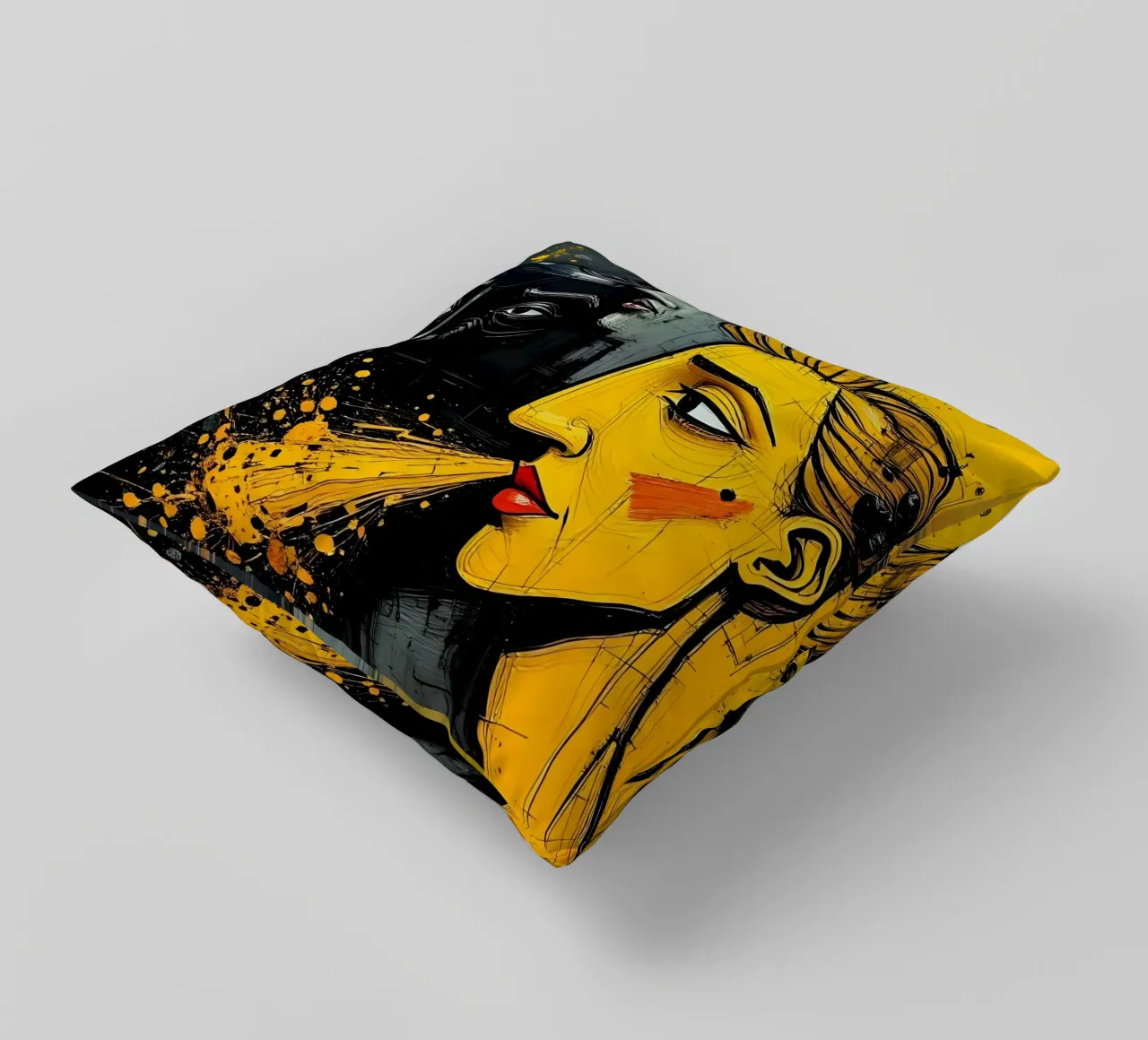 Ritratto_Stil_A_4 cuscino da schwarz-gelb by LK