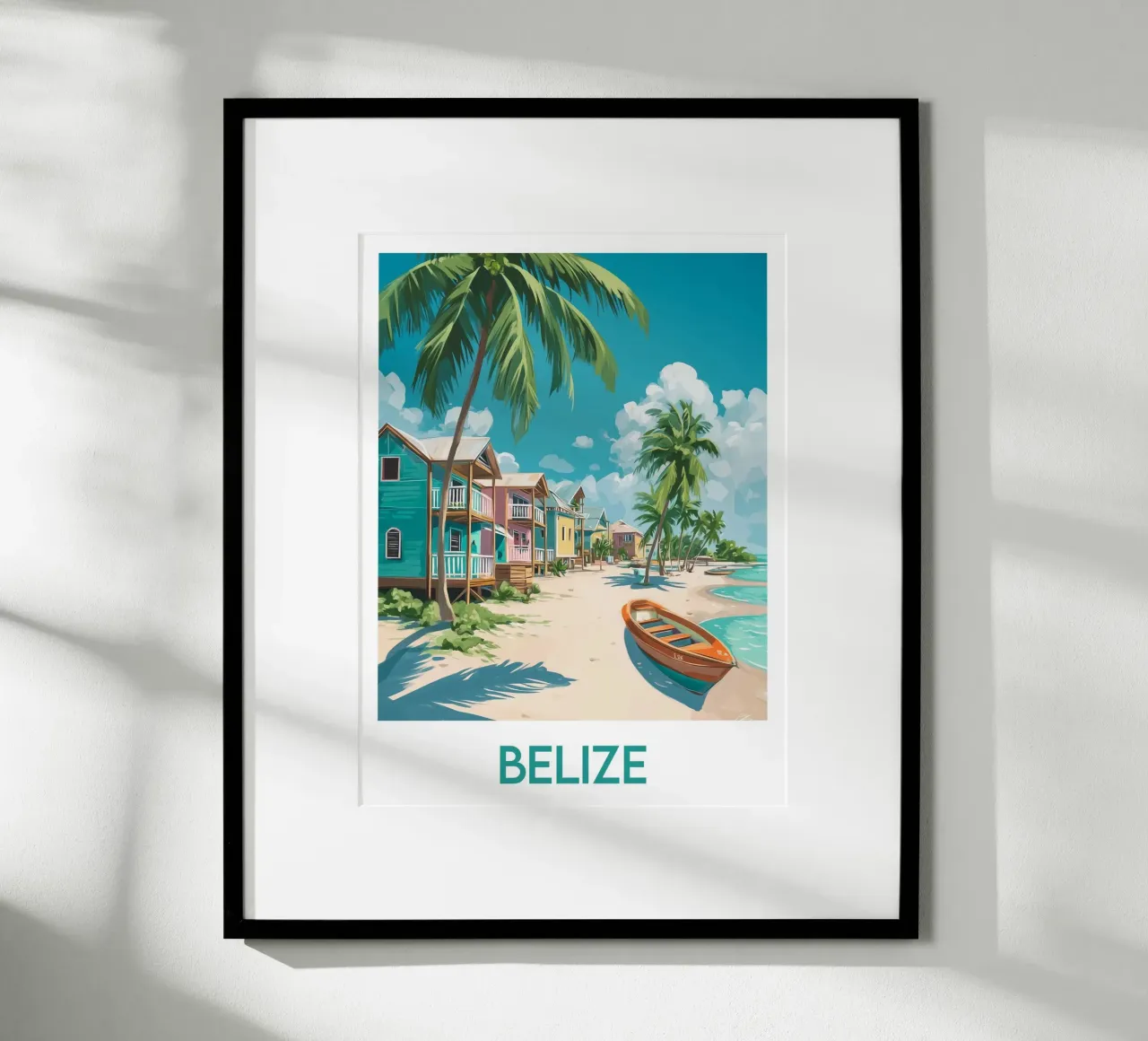 Affiche Belize poster con telaio in legno da Frame the World