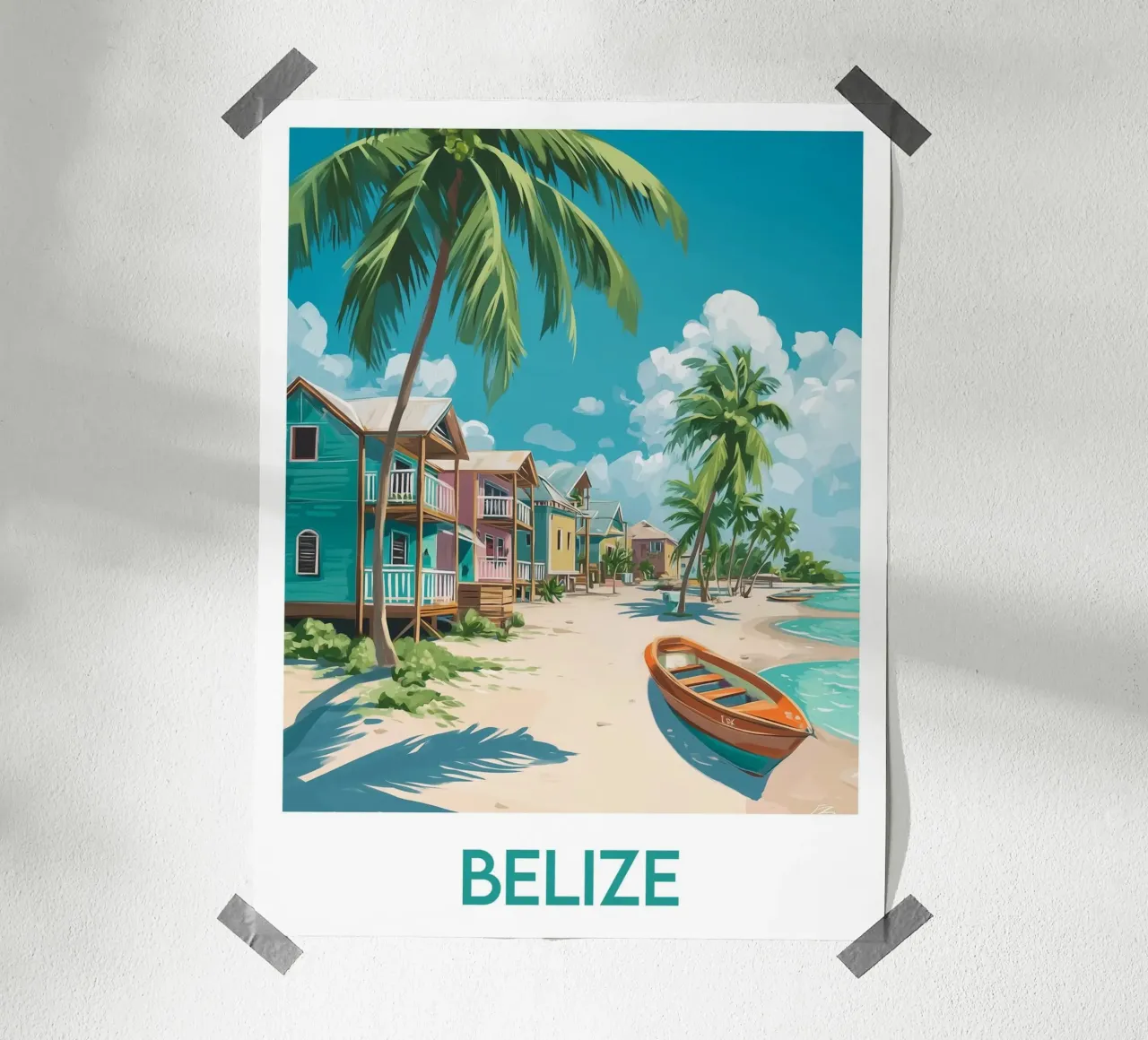 Affiche Belize poster con telaio in legno da Frame the World