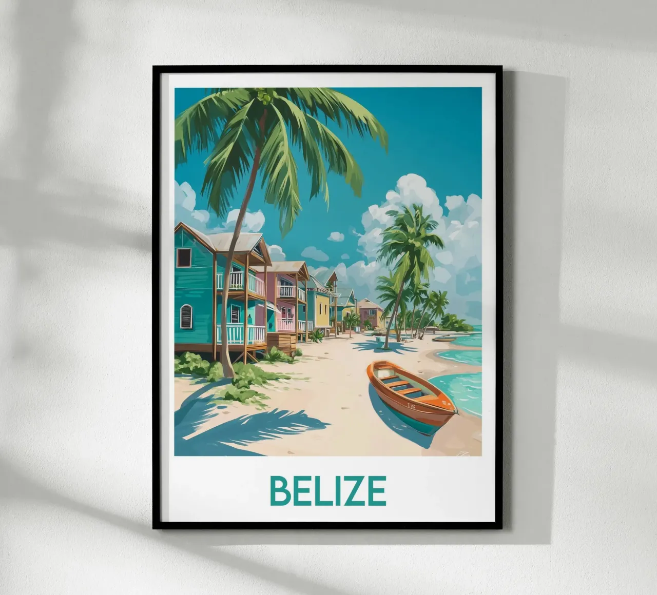 Affiche Belize poster con telaio in legno da Frame the World