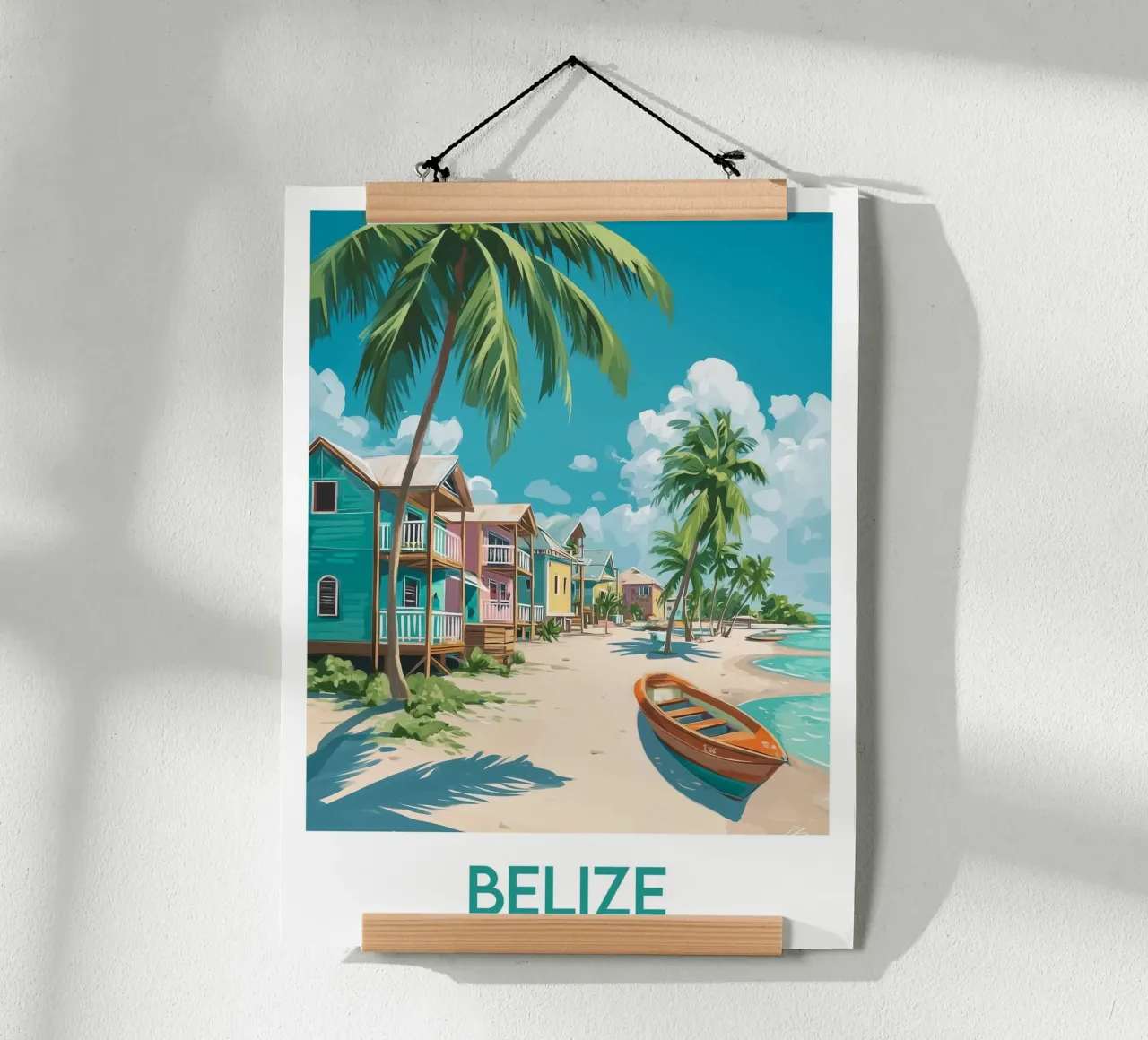 Affiche Belize poster con telaio in legno da Frame the World