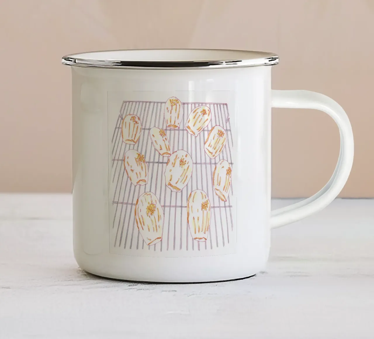 Lemon Madeleines mug en émail de Ellen Garden