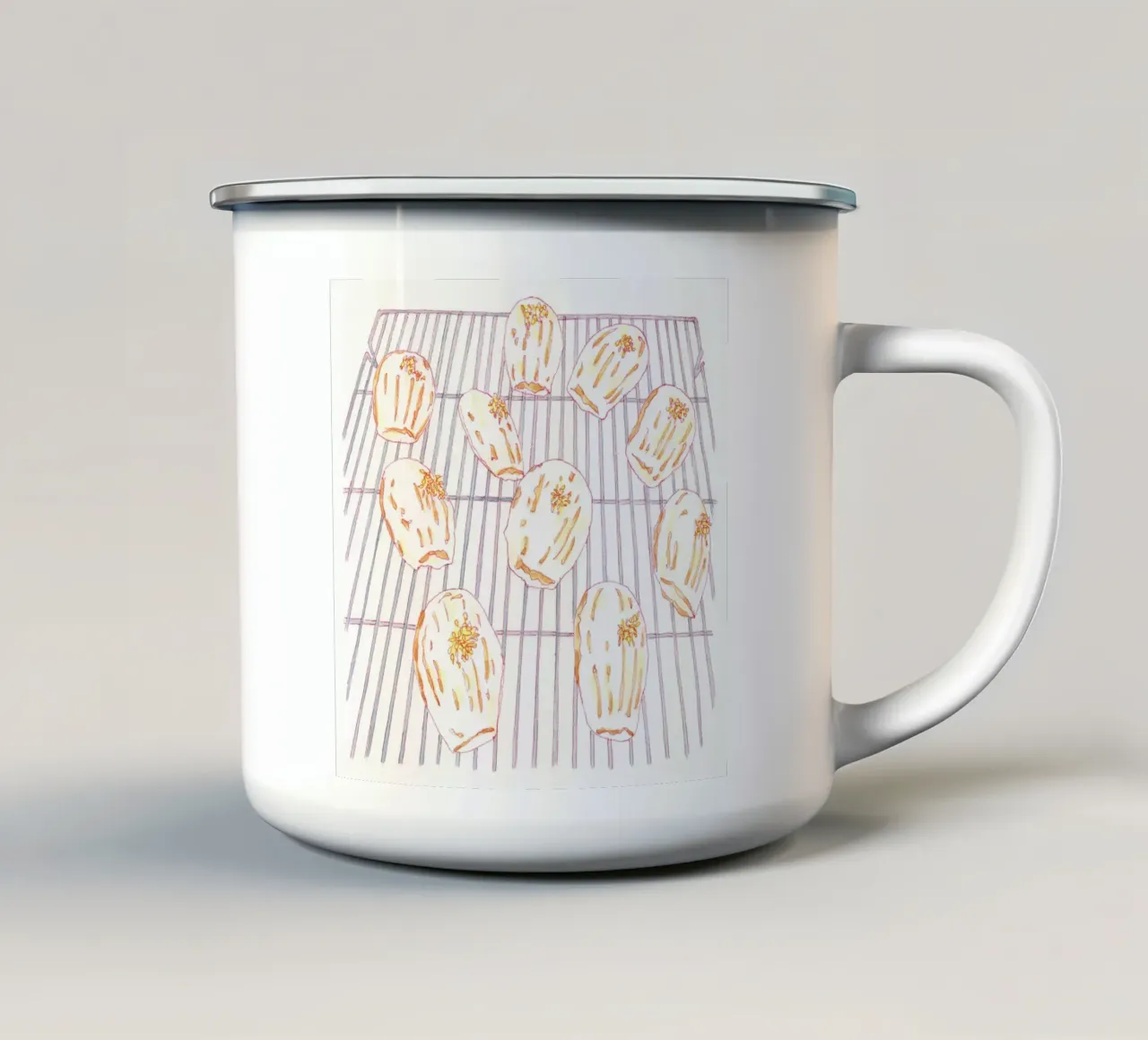 Lemon Madeleines mug en émail de Ellen Garden