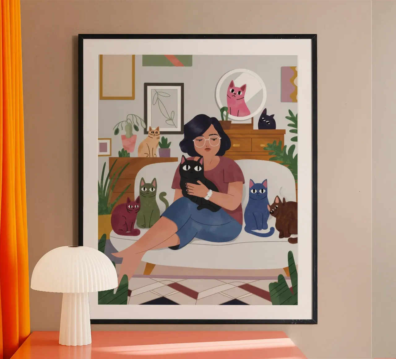 Rituale della grazia mattutina poster con telaio in legno da Lumina Vision