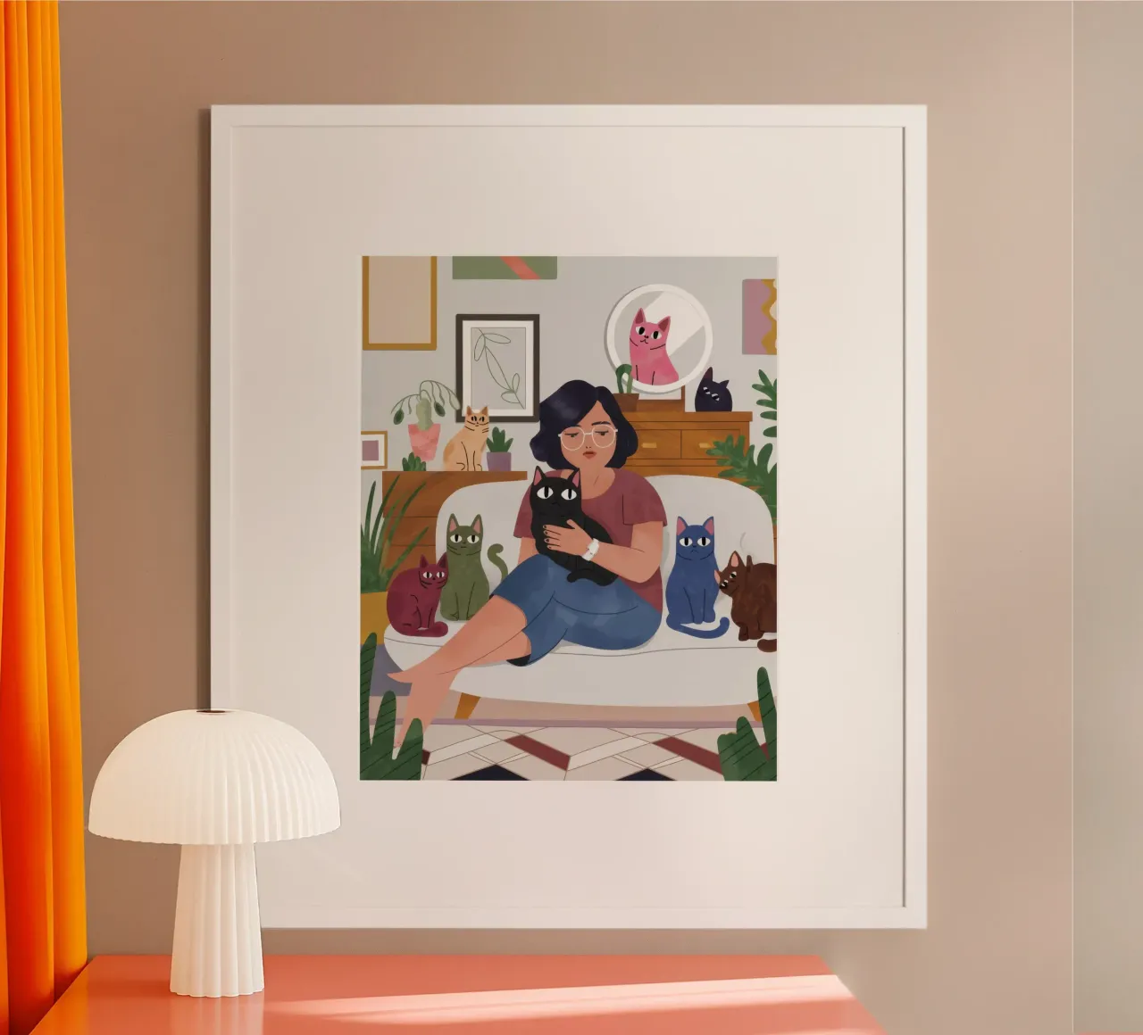 Rituale della grazia mattutina poster con telaio in legno da Lumina Vision