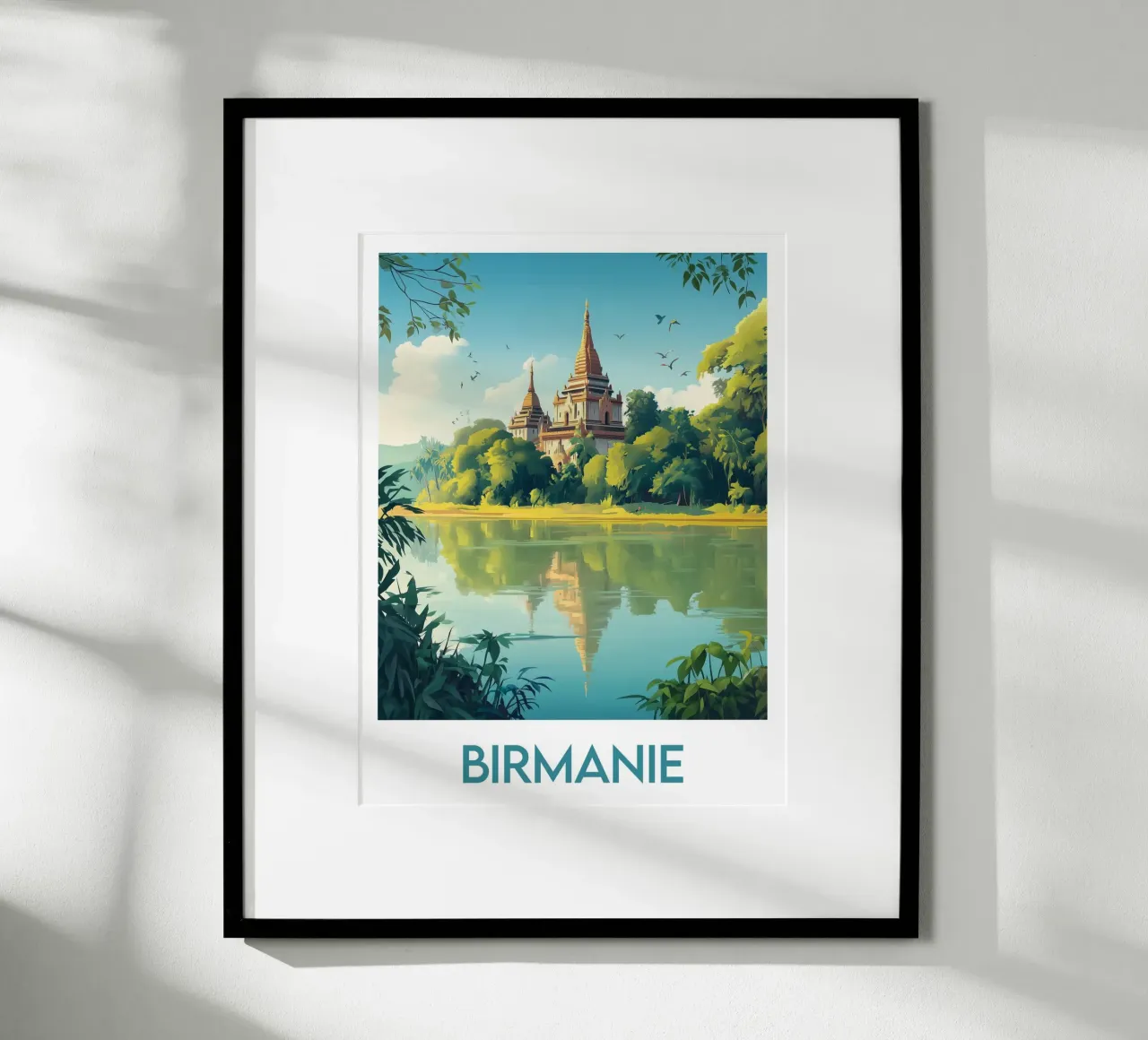 Affiche Birmanie poster con telaio in legno da Frame the World