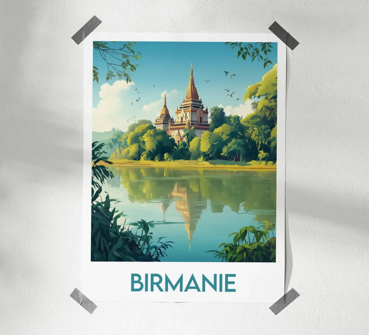 Affiche Birmanie poster con telaio in legno da Frame the World