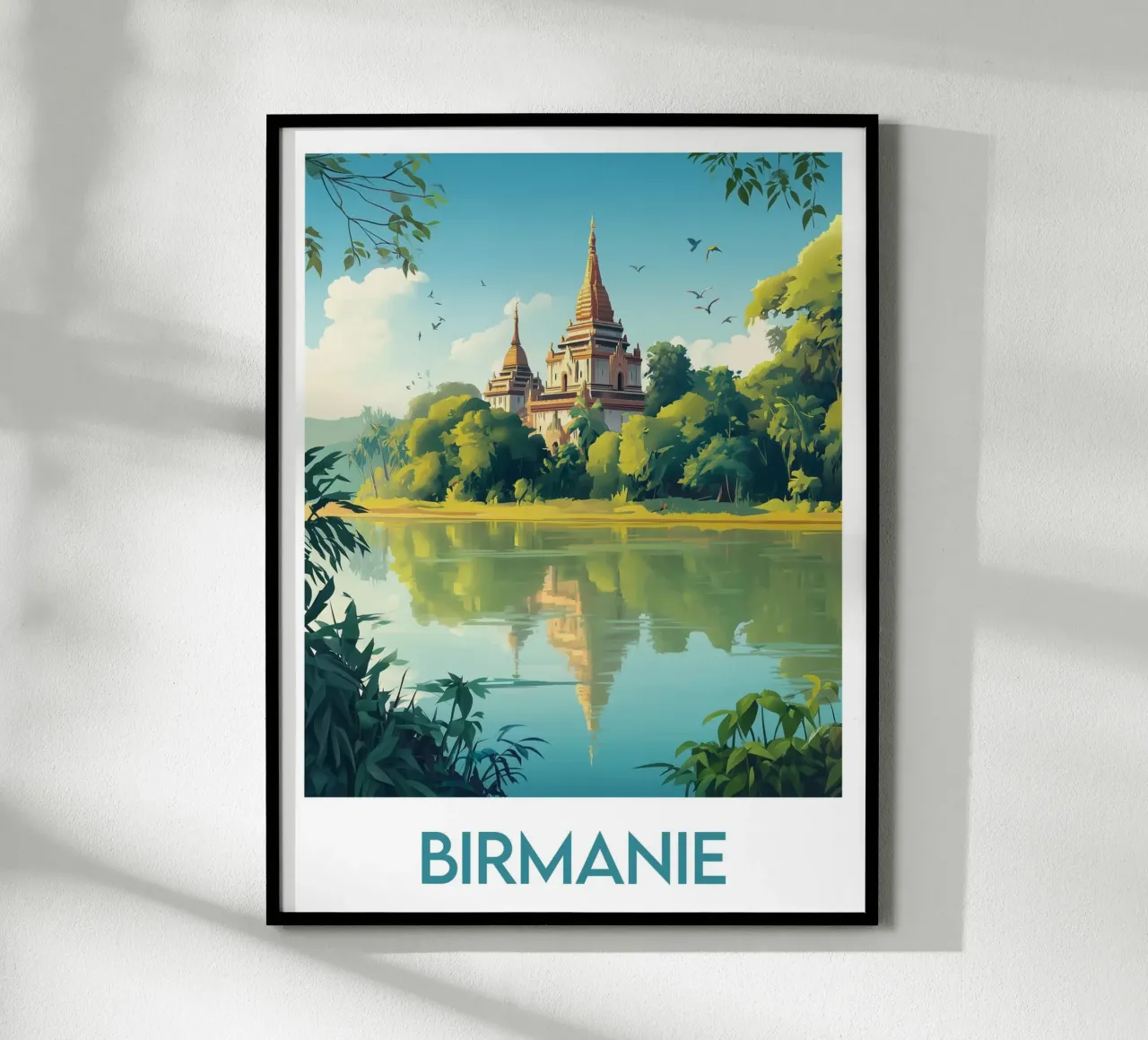 Affiche Birmanie poster con telaio in legno da Frame the World