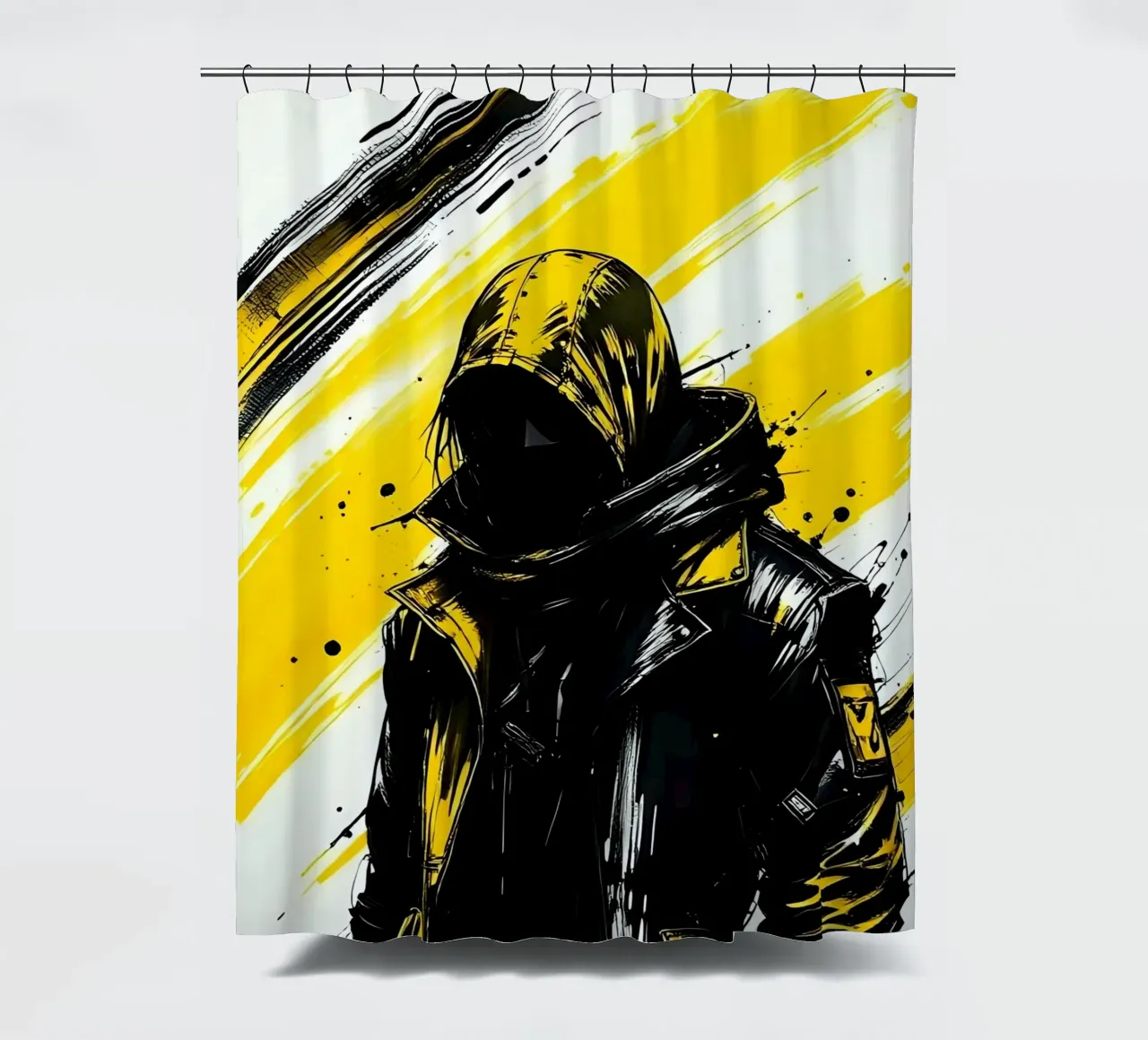 Portrait_Stil_C_1 shower curtain by schwarz-gelb by LK