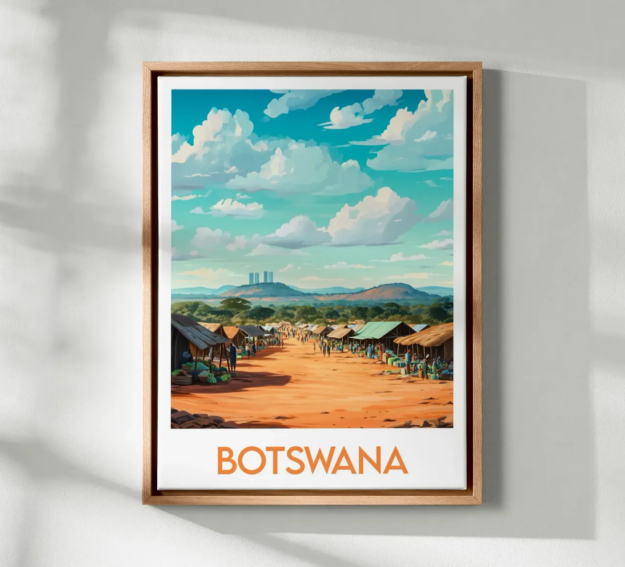 Affiche Botswana tela con Cornice a cassetta da Frame the World