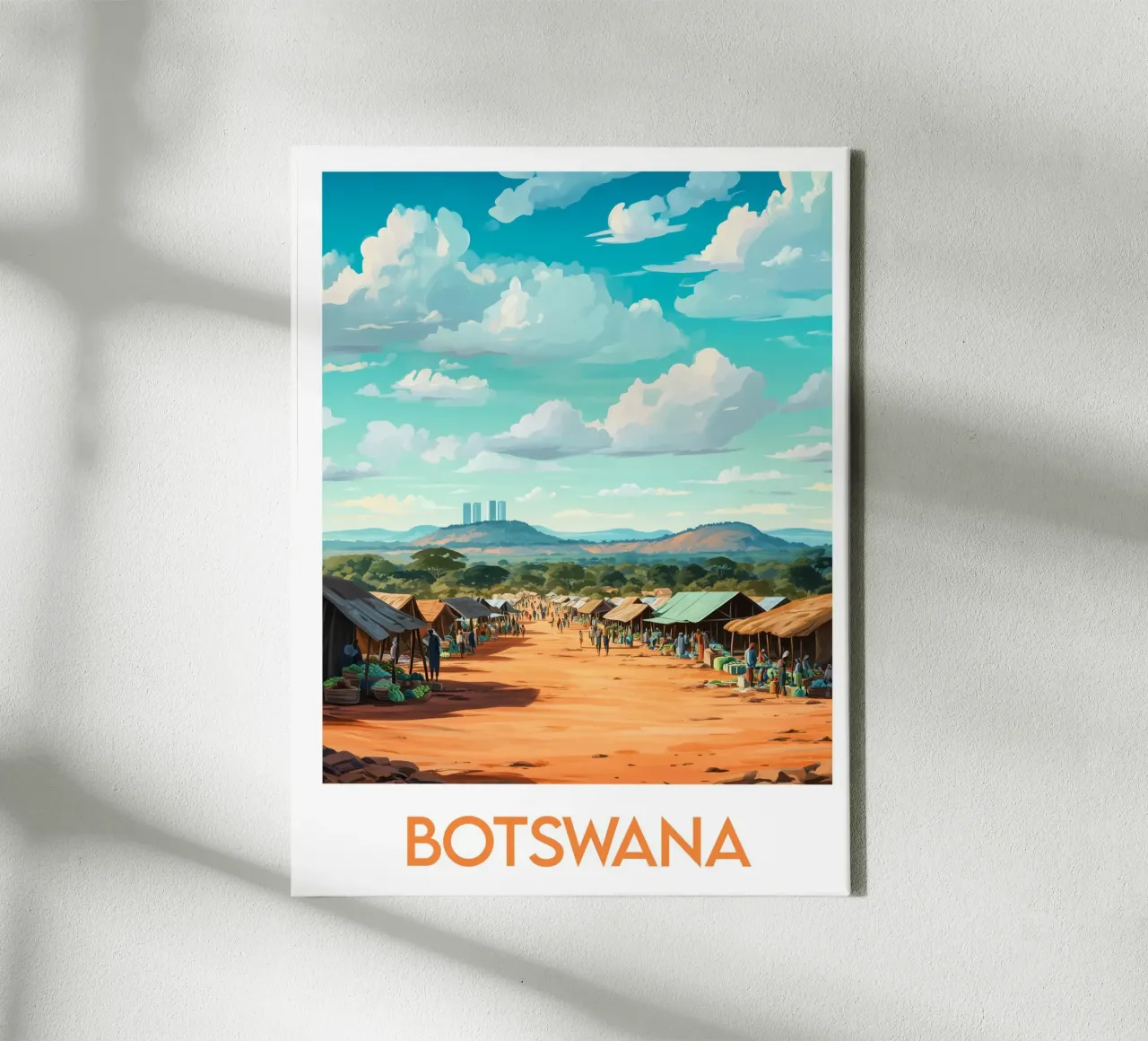 Affiche Botswana tela con Cornice a cassetta da Frame the World