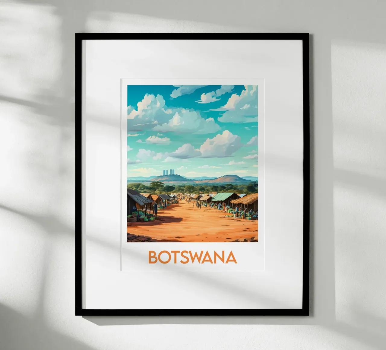 Affiche Botswana poster con telaio in legno da Frame the World