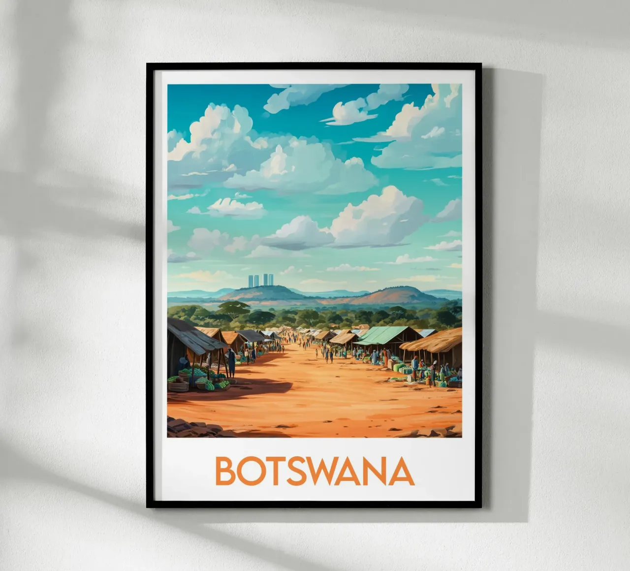 Affiche Botswana poster con telaio in legno da Frame the World