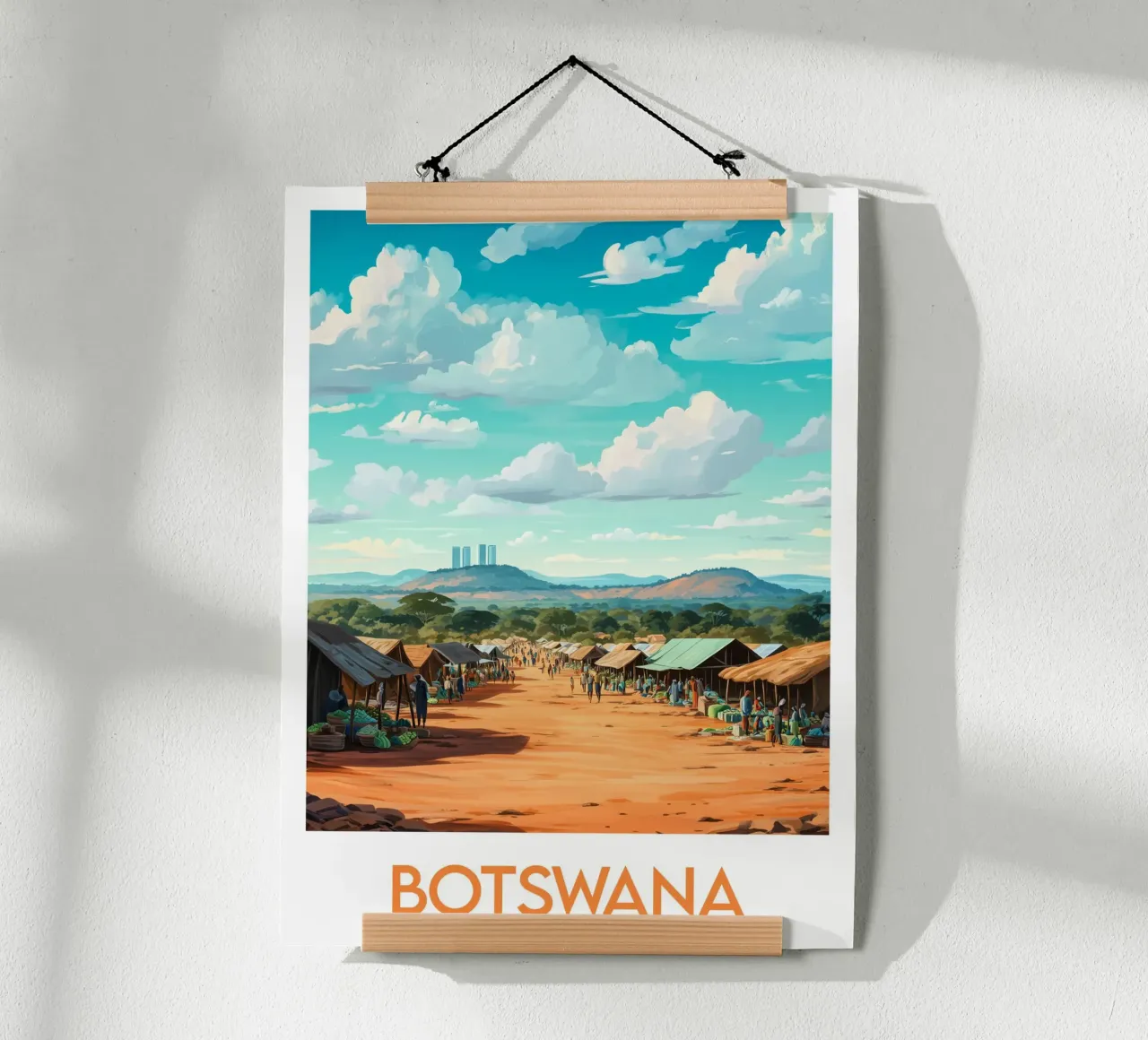 Affiche Botswana poster con telaio in legno da Frame the World