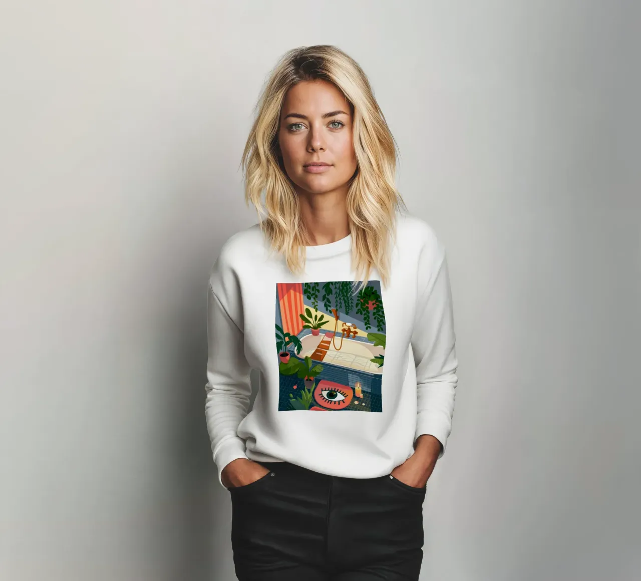 Serene Bathing Oasis sweatshirt by Lumina Vision