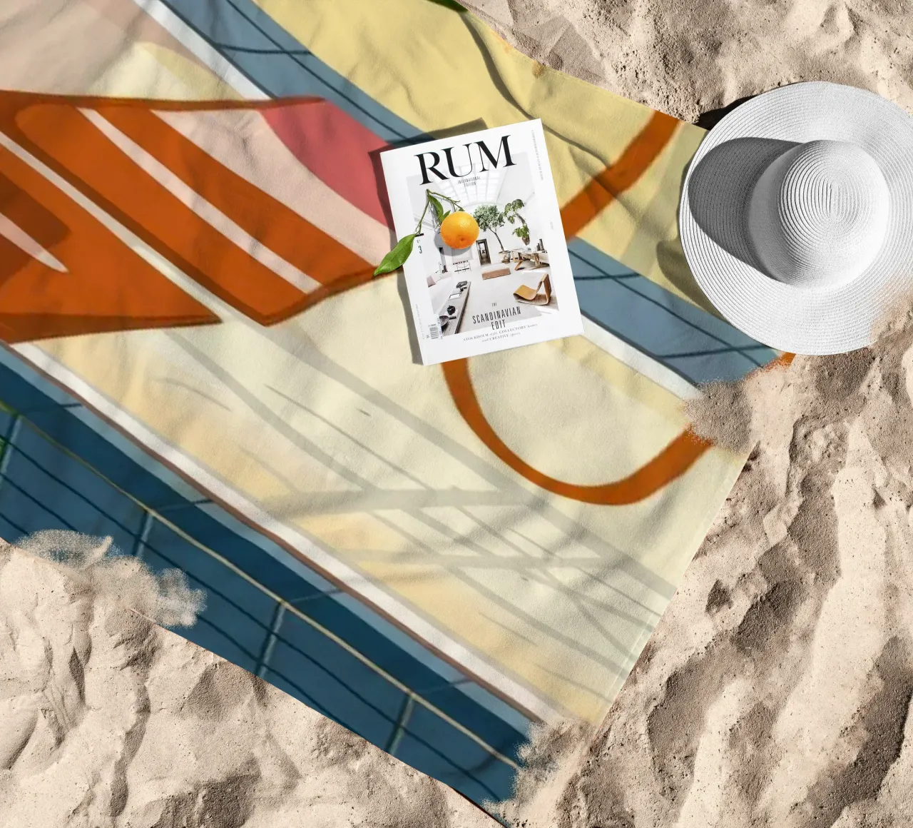 Serene Bathing Oasis beach towel by Lumina Vision