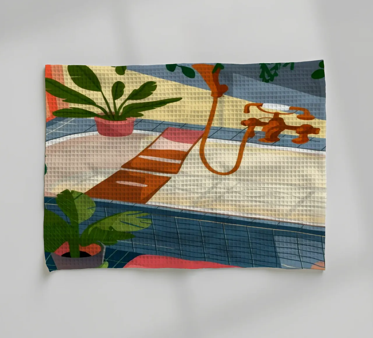 Serene Bathing Oasis tea towel by Lumina Vision