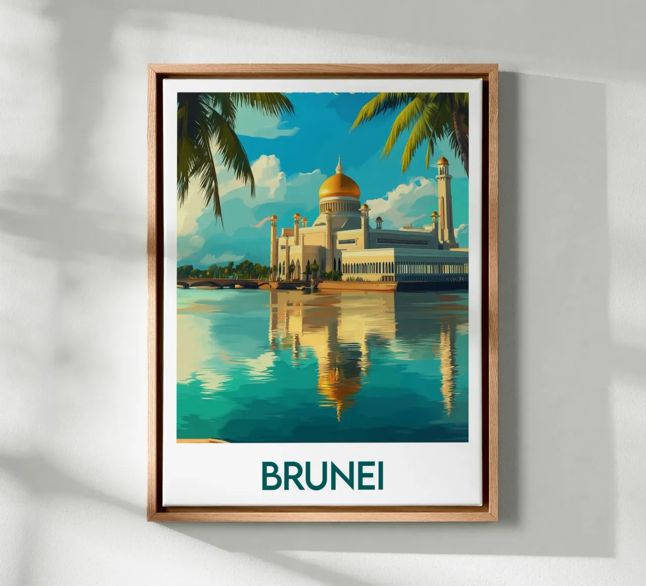 Affiche Brunei tela con Cornice a cassetta da Frame the World