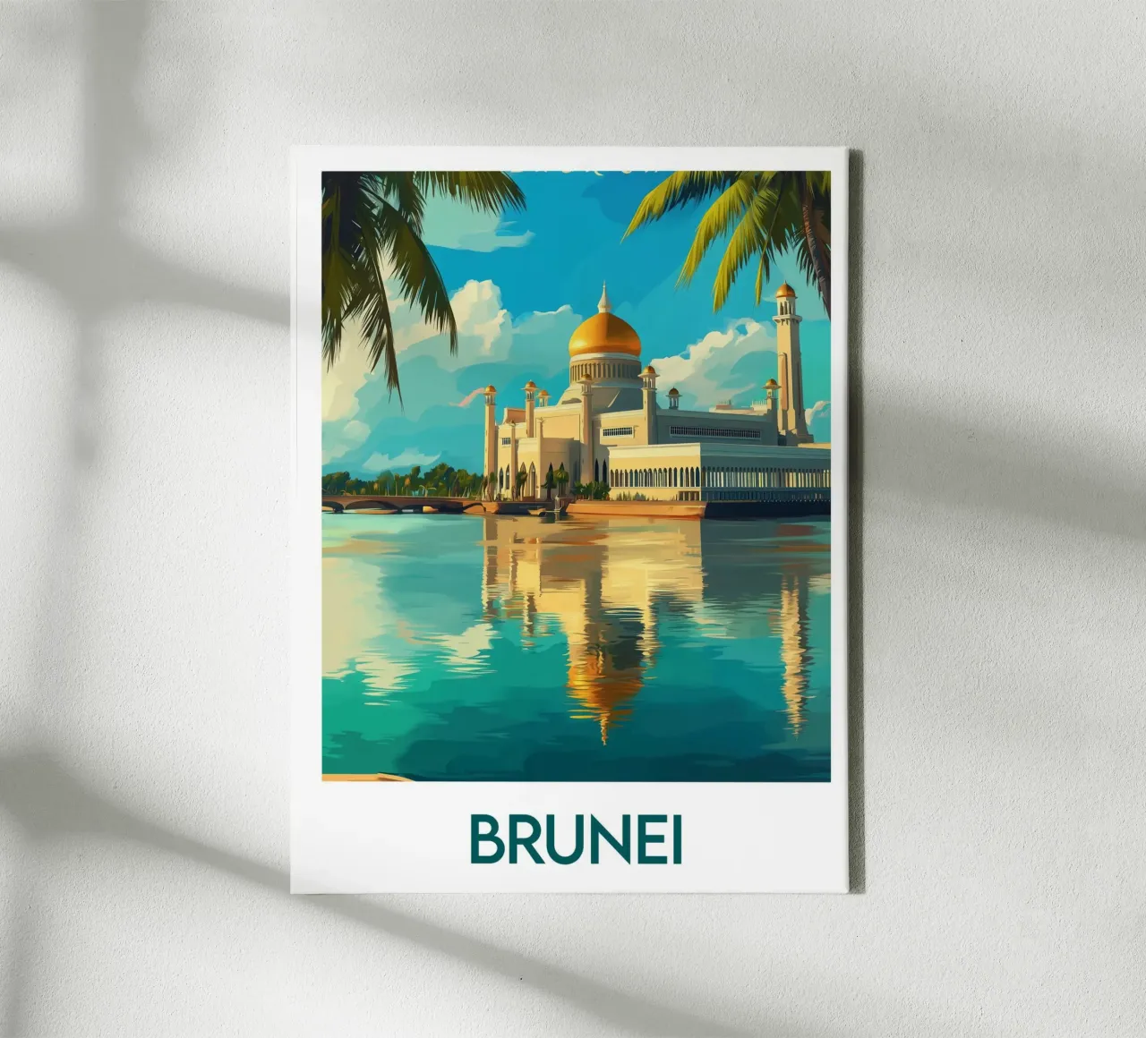 Affiche Brunei tela con Cornice a cassetta da Frame the World