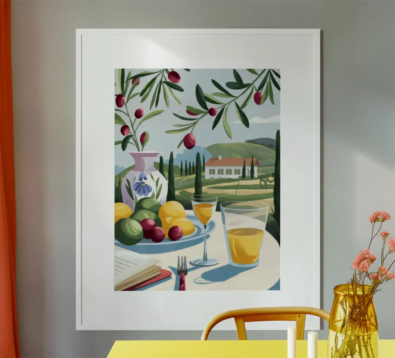 Colazione mediterranea di lusso poster con telaio in alluminio da Lumina Vision
