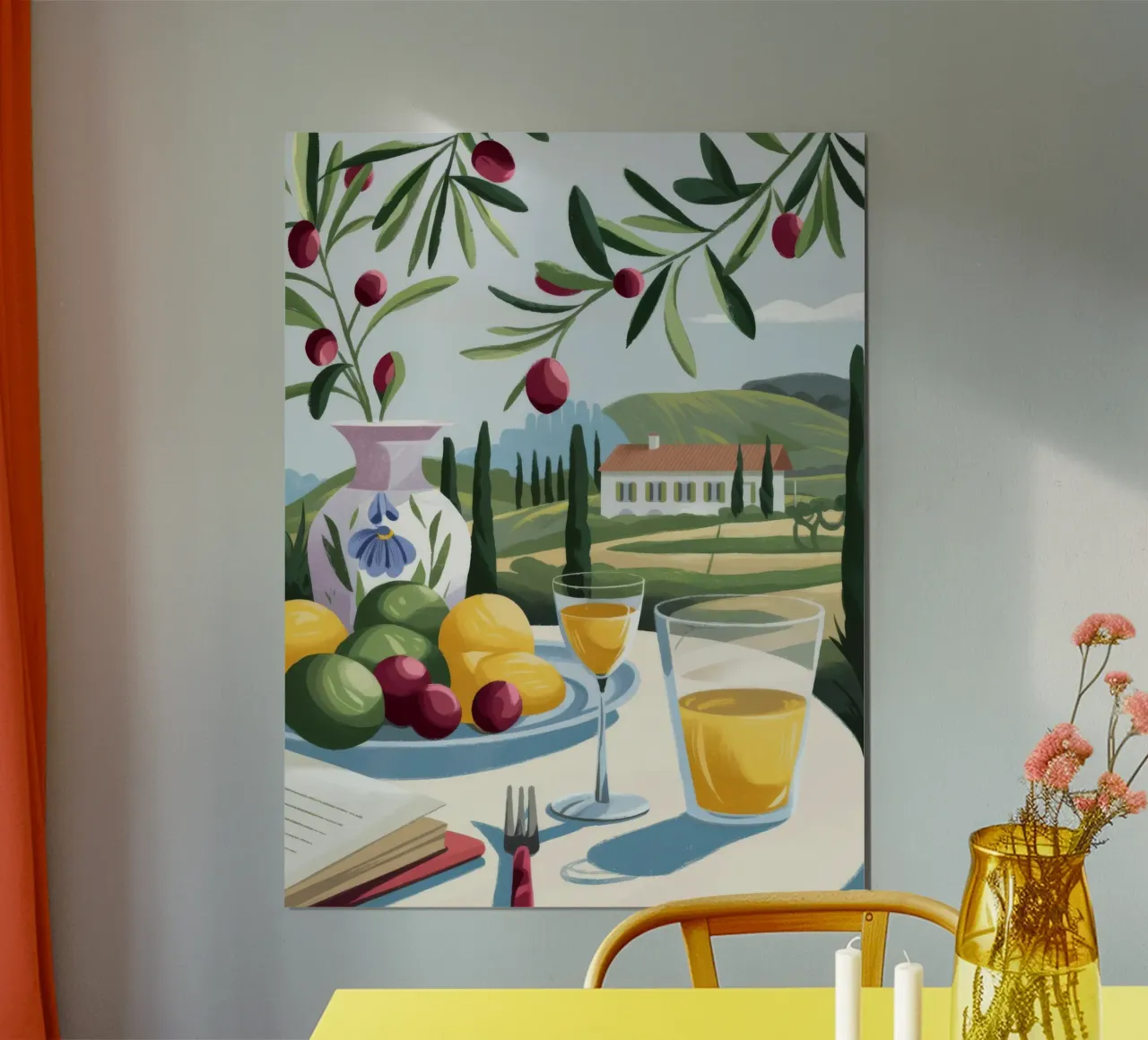 Colazione mediterranea di lusso poster con telaio in alluminio da Lumina Vision