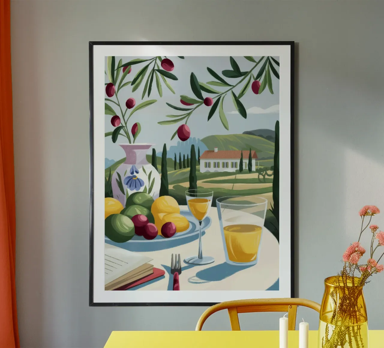 Colazione mediterranea di lusso poster con telaio in alluminio da Lumina Vision