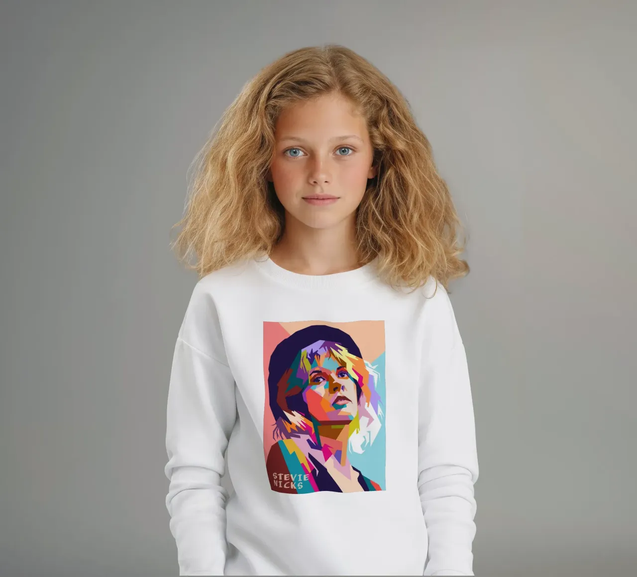 Ritratto pop art di Stevie Nicks felpa bambino da Hantamrata
